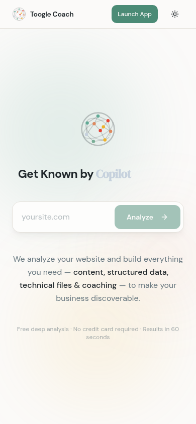 Toogle Coach — Get Known by AI on mobile